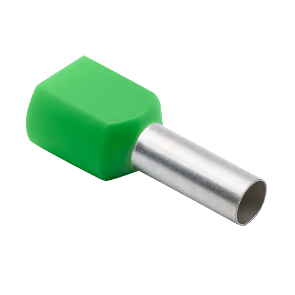 Double Bootlace Ferrule 6MM Green Pk100