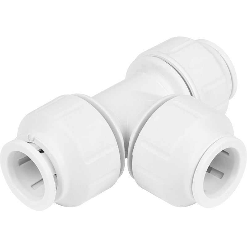 JG Speedfit - White Push-fit Equal Pipe tee 22mm