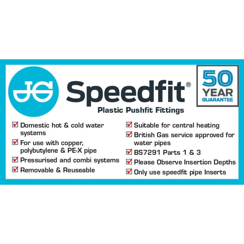 JG Speedfit White Plastic Push-fit Pipe insert 15mm