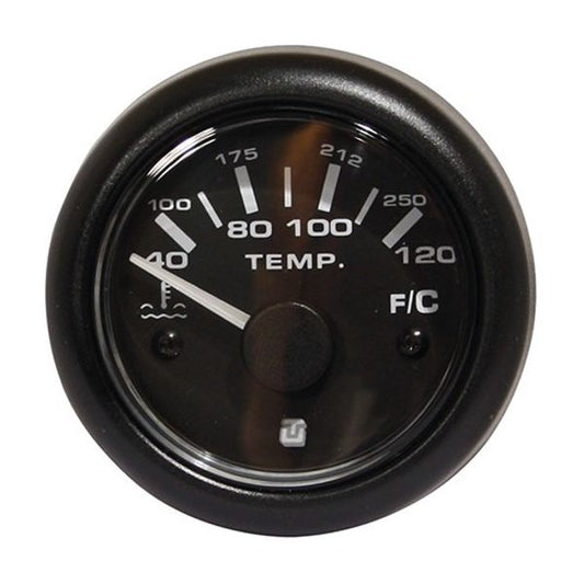 Uflex Water Temperature Gauge 40-120°C Black