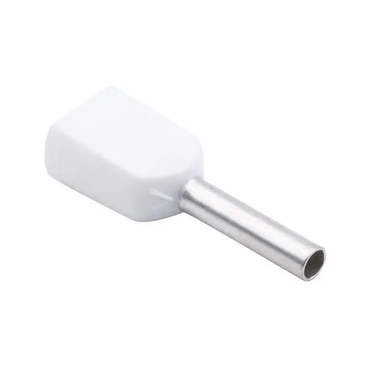 Double Bootlace Ferrule 0.5MM White PK100