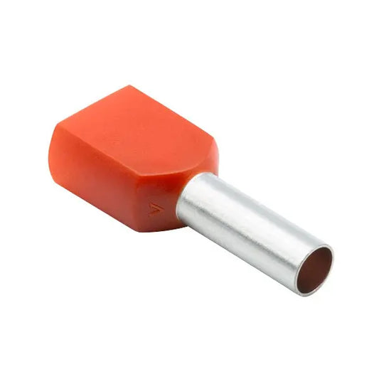 Double Bootlace Ferrule 4MM Orange Pk100
