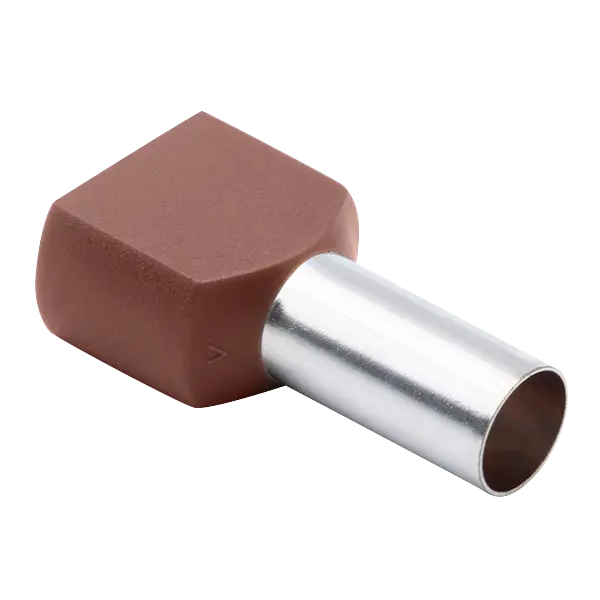 Double Bootlace Ferrule 10MM Brown Pk100