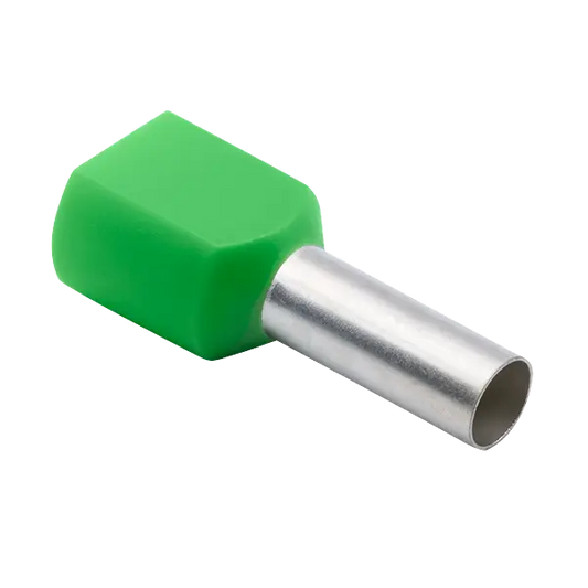 Double Bootlace Ferrule 6MM Green Pk100